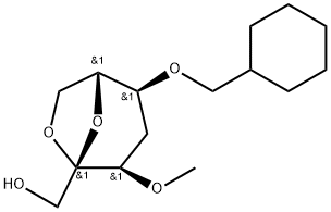 .beta.-D-ribo-2-Heptulopyranose, 2,7-anhydro-5-O-(cyclohexylmethyl)-4-deoxy-3-O-methyl- 化学構造式