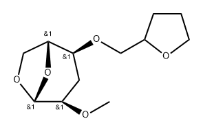 .beta.-D-ribo-Hexopyranose, 1,6-anhydro-3-deoxy-2-O-methyl-4-O-(tetrahydro-2-furanyl)methyl-,123920-58-1,结构式