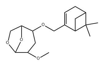 .beta.-D-ribo-Hexopyranose, 1,6-anhydro-3-deoxy-4-O-(6,6-dimethylbicyclo3.1.1hept-2-en-2-yl)methyl-2-O-methyl-, (1R)-,123920-61-6,结构式