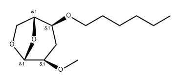 .beta.-D-ribo-Hexopyranose, 1,6-anhydro-3-deoxy-4-O-hexyl-2-O-methyl- Structure