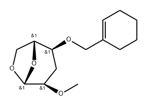 .beta.-D-ribo-Hexopyranose, 1,6-anhydro-4-O-(1-cyclohexen-1-ylmethyl)-3-deoxy-2-O-methyl-|