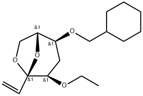 .beta.-D-ribo-Oct-1-en-3-ulopyranose, 3,8-anhydro-6-O-(cyclohexylmethyl)-1,2,5-trideoxy-4-O-ethyl-,123920-74-1,结构式