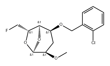 .alpha.-D-gulo-Heptopyranose, 1,6-anhydro-4-O-(2-chlorophenyl)methyl-3,7-dideoxy-7-fluoro-2-O-methyl- Structure