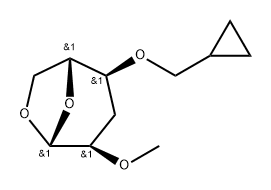 .beta.-D-ribo-Hexopyranose, 1,6-anhydro-4-O-(cyclopropylmethyl)-3-deoxy-2-O-methyl- 结构式