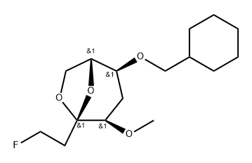 .beta.-D-ribo-3-Octulopyranose, 3,8-anhydro-6-O-(cyclohexylmethyl)-1,2,5-trideoxy-1-fluoro-4-O-methyl- 化学構造式
