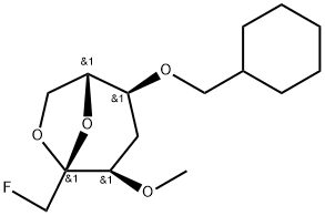 .beta.-D-ribo-2-Heptulopyranose, 2,7-anhydro-5-O-(cyclohexylmethyl)-1,4-dideoxy-1-fluoro-3-O-methyl- 结构式