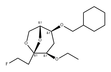 .beta.-D-ribo-3-Octulopyranose, 3,8-anhydro-6-O-(cyclohexylmethyl)-1,2,5-trideoxy-4-O-ethyl-1-fluoro-|