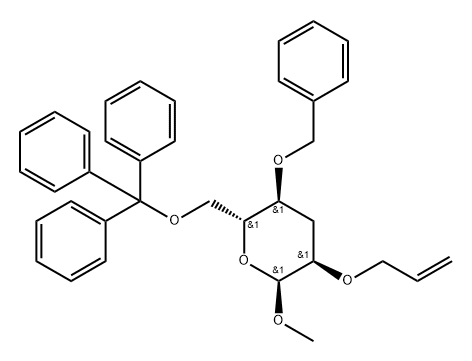 .alpha.-D-ribo-Hexopyranoside, methyl 3-deoxy-4-O-(phenylmethyl)-2-O-2-propenyl-6-O-(triphenylmethyl)-|