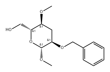 .beta.-ribo-Hexopyranoside, methyl 3-deoxy-4-O-methyl-2-O-(phenylmethyl)-,123921-11-9,结构式