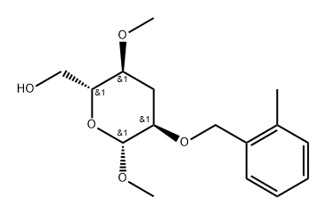 .beta.-ribo-Hexopyranoside, methyl 3-deoxy-4-O-methyl-2-O-(2-methylphenyl)methyl- Structure