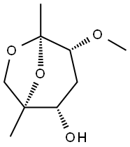 .beta.-ribo-2-Heptulopyranose, 2,7-anhydro-1,4-dideoxy-6-C-methyl-3-O-methyl- Struktur
