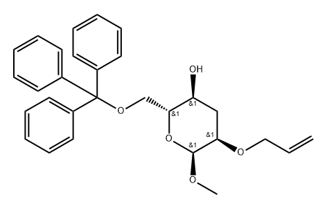 .alpha.-D-ribo-Hexopyranoside, methyl 3-deoxy-2-O-2-propenyl-6-O-(triphenylmethyl)- Structure