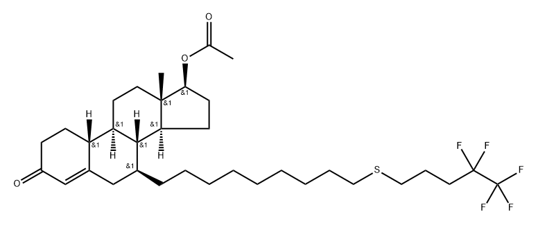 Estr-4-en-3-one, 17-(acetyloxy)-7-[9-[(4,4,5,5,5-pentafluoropentyl)thio]nonyl]-, (7β,17β)-,1239977-74-2,结构式