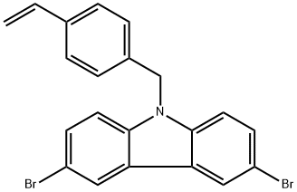 3,6-二溴-9-[(4-乙烯基苯基)甲基]- 9H-咔唑,1240045-63-9,结构式