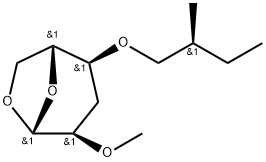 .beta.-D-ribo-Hexopyranose, 1,6-anhydro-3-deoxy-2-O-methyl-4-O-(2-methylbutyl)-, (S)- 化学構造式