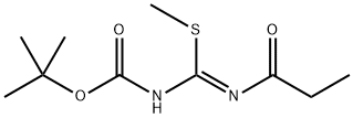 1,1-Dimethylethyl N-[(methylthio)[(1-oxopropyl)imino]methyl]carbamate 化学構造式