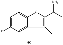 1-(5-Fluoro-3-methyl-1-benzofuran-2-yl)ethan-1-amine Hydrochloride 化学構造式