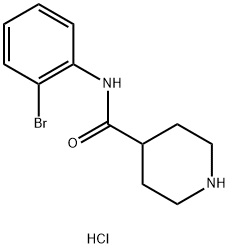 4-Piperidinecarboxamide, N-(2-bromophenyl)-, hydrochloride (1:1) Structure