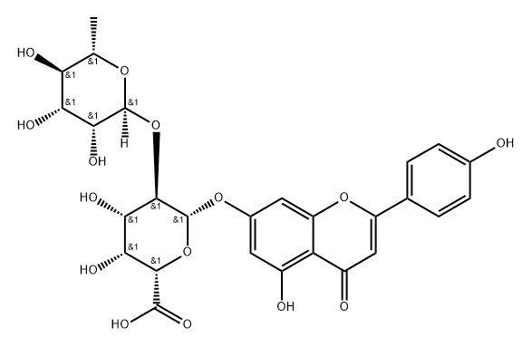 芹菜素 7-[鼠李糖-(1->2)-半乳糖醛酸苷, 124167-97-1, 结构式