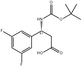 (R)-3-((叔丁氧羰基)氨基)-3-(3,5-二氟苯基)丙酸,1241684-11-6,结构式