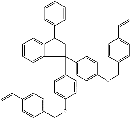 1,1-双[4-[(4-乙烯基苯基)甲氧基]苯基]-2,3-二氢-3-苯基-1H-茚,1243010-08-3,结构式