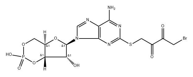 2-((4-bromo-2,3-dioxobutyl)thio)-adenosine 3'5'-cyclic monophosphate Struktur
