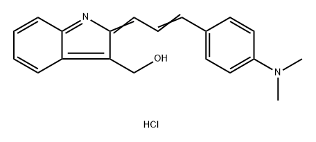 2-(3'-(4-dimethylaminophenyl)-2'-propenyliden)-3-hydroxymethyl-2H-indolenine 化学構造式