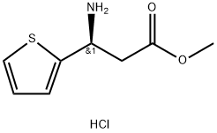 METHYL (3S)-3-AMINO-3-(THIOPHEN-2-YL)PROPANOATE HYDROCHLORIDE 化学構造式