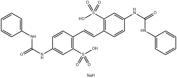 Benzenesulfonic acid, 2,2'-(1E)-1,2-ethenediylbis[5-[[(phenylamino)carbonyl]amino]-, sodium salt (1:2) Structure