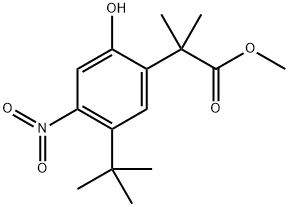 5-(1,1-Dimethylethyl)-2-hydroxy-α,α-dimethyl-4-nitro-benzeneacetic Acid Methyl Ester Structure