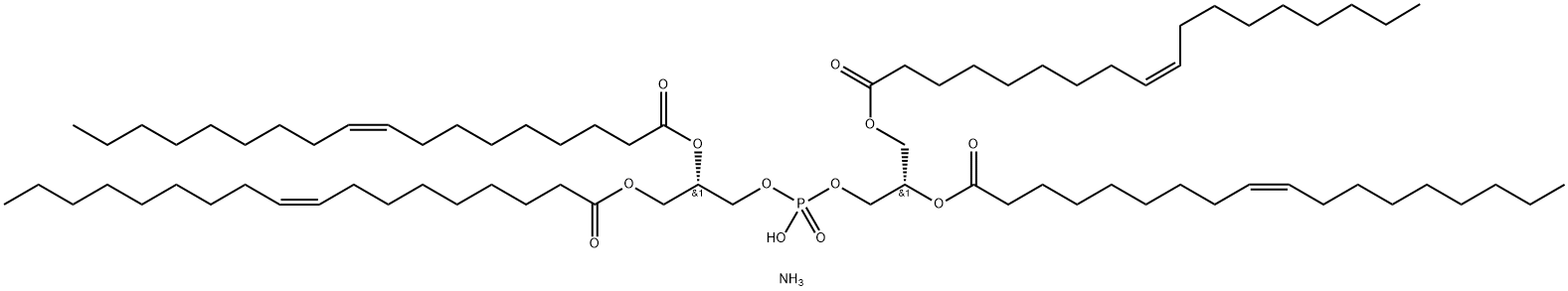 sn-[2,3-dioleoyl]-glycerol-1-phospho-sn-1'-[2',3'-dioleoyl]-glycerol (aMMoniuM salt) Struktur