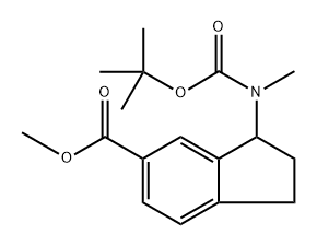 methyl 3-[tert-butoxycarbonyl(methyl)amino]indane-5-carboxylate Struktur