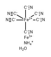 Ferrate(4-), hexakis(cyano-κC)-, ammonium iron(3+), hydrate (1:1:1:), (OC-6-11)- 化学構造式