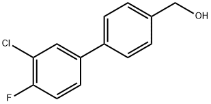 (3'-Chloro-4'-fluoro-[1,1'-biphenyl]-4-yl)methanol 化学構造式
