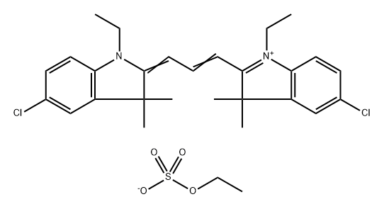 5-Chloro-2-[3-[(5-chloro-1-ethyl-1,3-dihydro-3,3-dimethyl-2H-indole)-2-ylidene]-1-propenyl]-1-ethyl-3,3-dimethyl-3H-indole-1-ium·ethylsulfate Structure