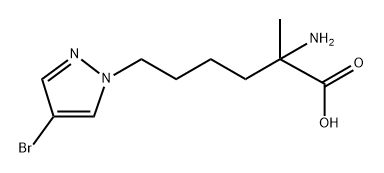 1H-Pyrazole-1-hexanoic acid, α-amino-4-bromo-α-methyl- Struktur