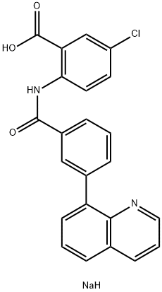 Benzoic acid, 5-chloro-2-[[3-(8-quinolinyl)benzoyl]amino]-, sodium salt (1:1) Structure