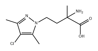 2-氨基-4-(4-氯-3,5-二甲基-1H-吡唑-1-基)-2-甲基丁酸 结构式