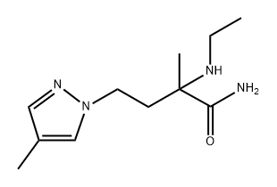 2-(乙基氨基)-2-甲基-4-(4-甲基-1H-吡唑-1-基)丁酰胺, 1249190-19-9, 结构式