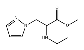 2-(乙基氨基)-3-(1H-吡唑-1-基)丙酸甲酯,1250046-14-0,结构式