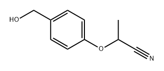 2-[4-(hydroxymethyl)phenoxy]propanenitrile 化学構造式