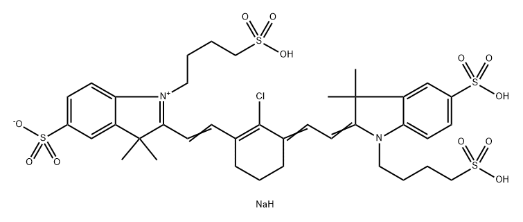 3,3-Dimethyl-2-[2-[2-chloro-3-[2-[1,3-dihydro-3,3-dimethyl-5-sulfo-1-(4-sulfobutyl)-2H-indol-2-ylidene]ethylidene]-1-cyclohexen-1-yl]ethenyl]-5-sulfo-1-(4-sulfobutyl)-3H-indolium inner salt trisodium salt|3,3-DIMETHYL-2-[2-[2-CHLORO-3-[2-[1,3-DIHYDRO-3,3-DIMETHYL-5-SULFO-1-(4-SULFOBUTYL)-2H-INDOL-2-YLIDENE]ETHYLIDENE]-1-CYCLOHEXEN-1-YL]ETHENYL]-5-SULFO-1-(4-SULFOBUTYL)-3H-INDOLIUM INNER SALT TRISODIUM SALT