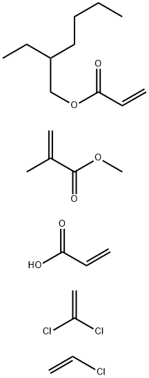 2-Propenoic acid, 2-methyl-, methyl ester, polymer with chloroethene, 1,1-dichloroethene, 2-ethylhexyl 2-propenoate and 2-propenoic acid Structure