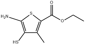 Ethyl 5-amino-4-mercapto-3-methylthiophene-2-carboxylate Struktur