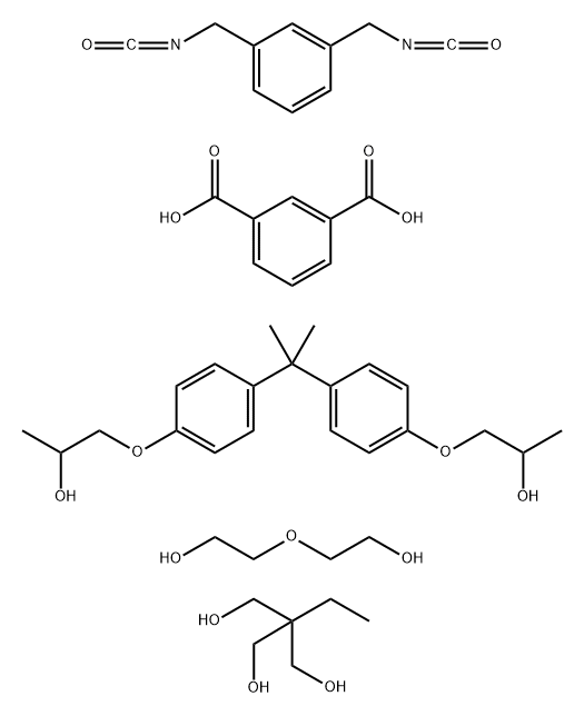 125328-68-9 1,3-Benzenedicarboxylic acid, polymer with 1,3-bis(isocyanatomethyl)benzene, 2-ethyl-2-(hydroxymethyl)-1,3-propanediol, 1,1'-[(1-methylethylidene) bis(4,1-phenyleneoxy)]bis[2-propanol] and 2,2'-oxybis[ethanol]