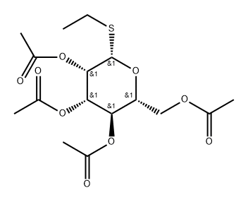 Ethyl 2,3,4,6-tetra-O-acetyl-1-thio-β-D-mannopyranoside 化学構造式