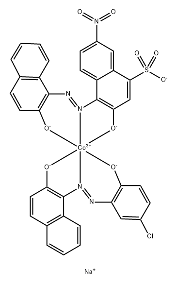 125378-88-3 Cobaltate(2-), [1-[(5-chloro-2-hydroxyphenyl) azo]-2-naphthalenolato(2-)][3-hydroxy-4-[(2-hydroxy -1-naphthalenyl)azo]-7-nitro-1-naphthalenesulfonat o(3-)]-, disodium