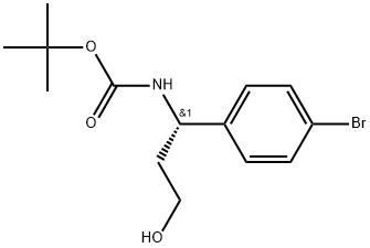 (S)-(1-(4-溴苯基)-3-羟丙基)氨基甲酸叔丁酯, 1255215-26-9, 结构式