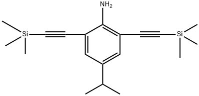 4-isopropyl-2,6-bis((trimethylsilyl)ethynyl)aniline 化学構造式