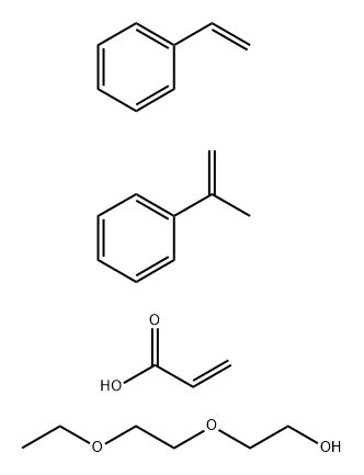 2-Propenoic acid, polymer with ethenylbenzene and (1-methylethenyl)benzene, 2-(2-ethoxyethoxy)ethyl ester, ammonium salt 结构式